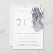 アダルトマーメイド任意の誕生日パーティーの招待 (正面)