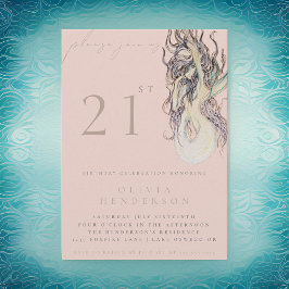 アダルトマーメイド任意の誕生日パーティーの招待