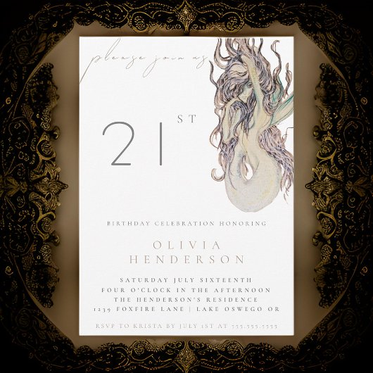 アダルトマーメイド任意の誕生日パーティーの招待