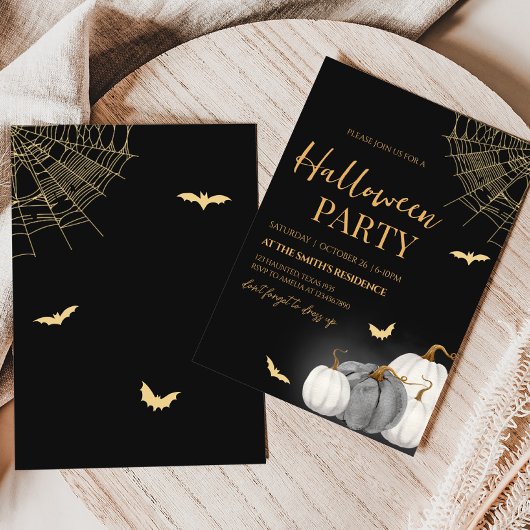 アダルトモダンカボチャハローウィンパーティ 招待状