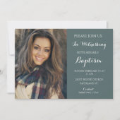 アダルトモダンバプテスマカスタムス写真招待状 招待状 (正面)