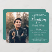 アダルトモダンバプテスマ写真招待状 招待状 (正面/裏面)