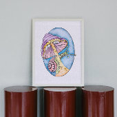 アダルトユニークカラーリングポスター – カタツムリ&キノコ ポスター