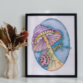 アダルトユニークカラーリングポスター – カタツムリ&キノコ ポスター