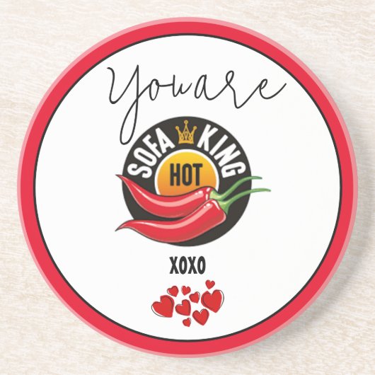 アダルトユーモアソファキングホットバレンタインデーコースター コースター (正面)
