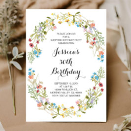 アダルトワイルドフラワーズフローラ誕生日アニーエイジ 招待状