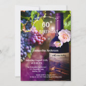 アダルトワインテイスティング誕生日招待状 招待状 (正面)