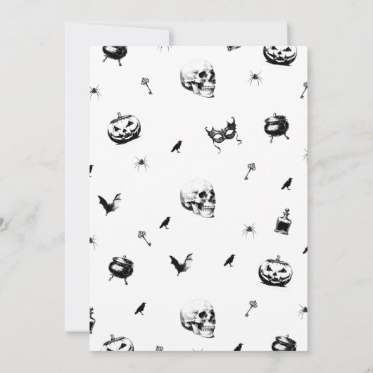 アダルト幽霊のよく出るハウスハローウィンパーティ招待状 招待状 (裏面)