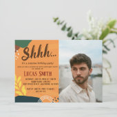 アダルト素朴サプライズ誕生日パーティーの写真 招待状 (スタンド正面)