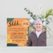 アダルト素朴サプライズ70thバースデーパーティーの写真 招待状 (スタンド正面)