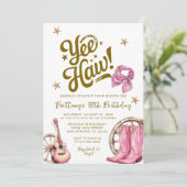 アダルト西素朴30番女性のカーボーイ誕生日 招待状 (スタンド正面)