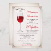 アダルト誕生日招待状/ワイン招待状 招待状 (正面/裏面)