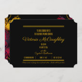 アダルト・オールド・ハリウッド誕生日チケット 招待状 (正面/裏面)