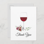 アダルト、ワインサンキューカード インビテーションポストカード (正面/裏面)