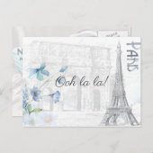 アダルトParisテーマ任意の大事な行事パーティー追加の写真 インビテーションポストカード (正面/裏面)