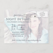 アダルトParisテーマ任意の大事な行事パーティー追加の写真 インビテーションポストカード (裏面)