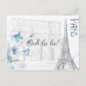 アダルトParisテーマ任意の大事な行事パーティー追加の写真 インビテーションポストカード (正面)