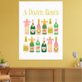 アダースロゼピンクシャンパーニュボトルワインバー キャンバスプリント (インサイチュ (リビング))