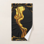 アチェンポンゴールドブラックモノクロームクリスチャンオプulent バスタオルセット (ハンドタオル)