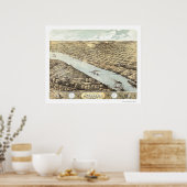 アチソン， KSパノラママップ – 1869 ポスター (キッチン)