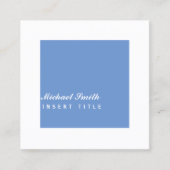 アチックのスタイリッシュなヤグルマギクの青いパーソナライズ スクエア名刺 (正面)