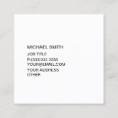 アチックのスタイリッシュなヤグルマギクの青いパーソナライズ スクエア名刺 (裏面)