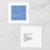 アチックの幾何学的なヤグルマギクの青いパーソナライズ スクエア名刺 (正面/裏面)