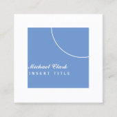 アチックの幾何学的なヤグルマギクの青いパーソナライズ スクエア名刺 (正面)