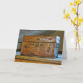 アチックの素朴な革トランク カード (黄色い花)