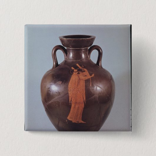 アチックの赤い姿のアンフォラ 缶バッジ (正面)