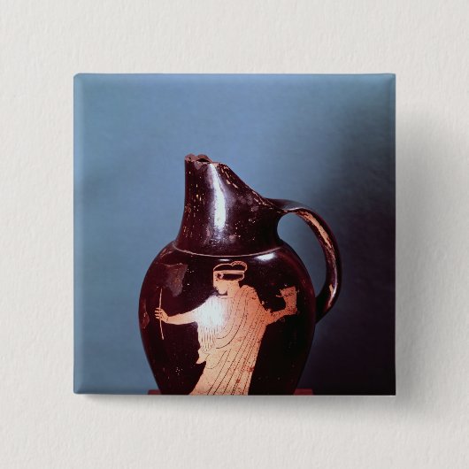 アチックの赤姿のoinochoe 缶バッジ (正面)