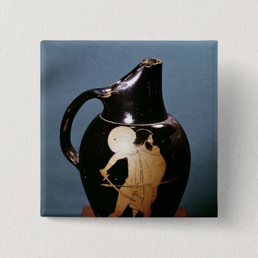 アチックの赤姿のoinochoe 缶バッジ (正面)
