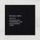 アチックの透かしの黒のパーソナライズなモノグラム スクエア名刺 (裏面)