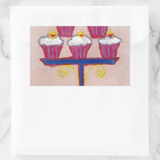 アチポンの巧みなカップケ感動的ーキオートクチュール 長方形シール (バッグ)