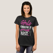 アックスおもしろい投げ斧のスロワーの女の子はそれをbes投げる tシャツ (正面フル)