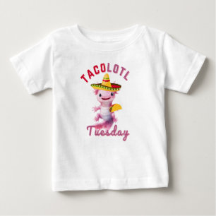 アックスロテルキュートタコ火曜日メキシカンソロトルおもしろい ベビーTシャツ