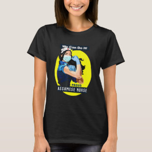 アッサム誇りを持ったフロントライン労働者Rosie Riveter Nurs Tシャツ