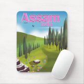 アッサム インド 旅行ポスター 印刷 マウスパッド (マウス)