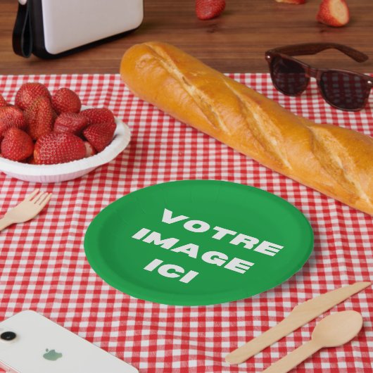 アッシェットジェタブル – Votre image ici - personalisee ペーパープレート (ピクニック)