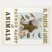 アッシシの聖フランシス フリースブランケット (正面(横))