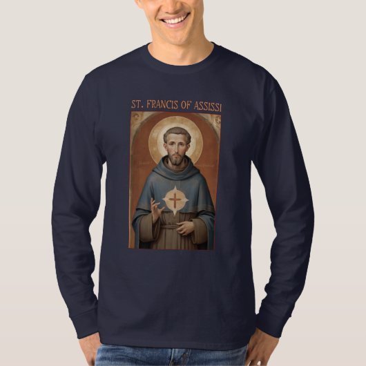 アッシシギフトのローマカトリック聖フランシス Tシャツ (正面)