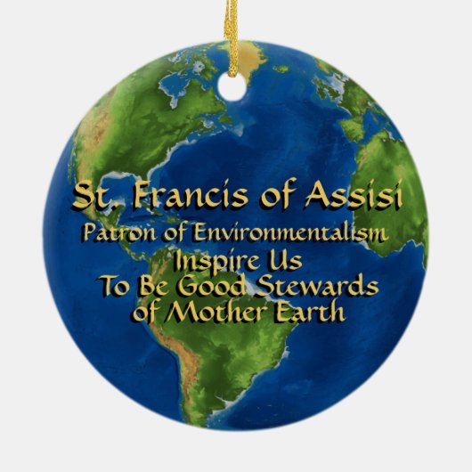 アッシジの世界環境デー&聖フランシス セラミックオーナメント (裏面)