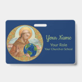 アッシジの地球の日と聖フランシス(スタイル1) バッジ (裏面)