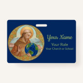 アッシジの地球の日と聖フランシス(スタイル1) バッジ (裏面)