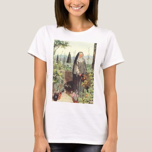 アッシジの聖クララ: テレビの守護聖人 Tシャツ (正面)