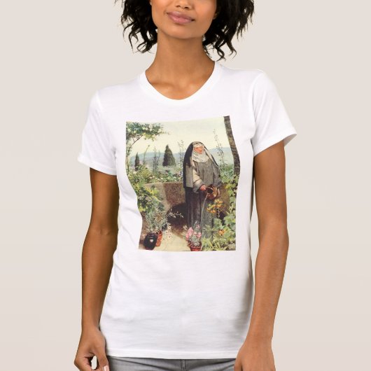 アッシジの聖クララ: テレビの守護聖女 Tシャツ (正面)