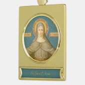 アッシジの聖クレア(SAU 027) ゴールドプレートバナーオーナメント (左)