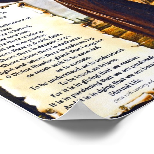 アッシジの聖サンフランシス祈りの言葉15:17パリ ポスター (角)