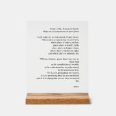 アッシジの聖フランシスによる平和祈りの言葉 アクリルサイン (正面)