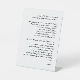 アッシジの聖フランシスによる平和祈りの言葉 台座サイン